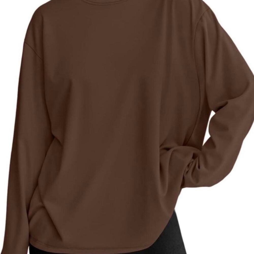 NWT Trendy Queen Brown Oversized Long Sleeve Top Y2K Minimalist Streetwear